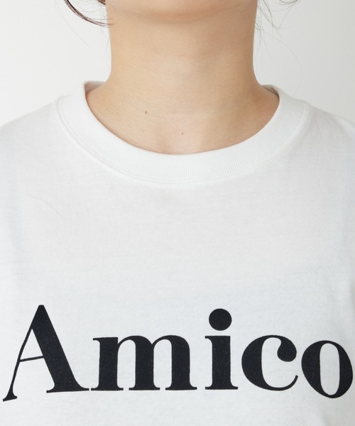 un dix cors（アンディコール）の「AmicoフロッキーTee（Tシャツ/カットソー・レディース・ネイビー/ホワイト/チャコールグレー・FREE）」の6枚目の写真