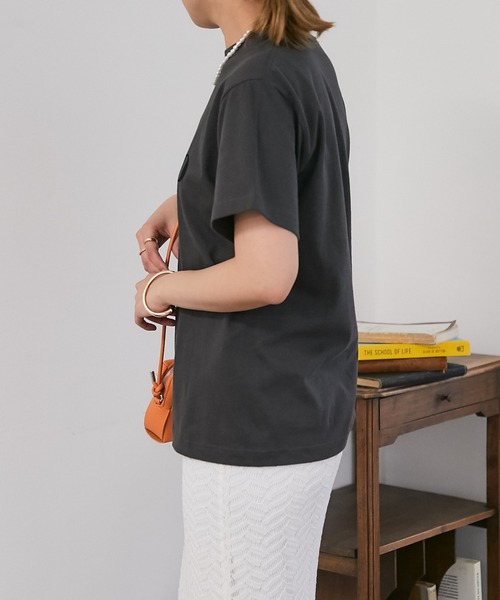 un dix cors（アンディコール）の「AmicoフロッキーTee（Tシャツ/カットソー・レディース・ネイビー/ホワイト/チャコールグレー・FREE）」の16枚目の写真