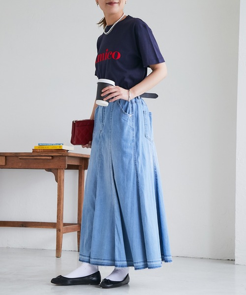 un dix cors（アンディコール）の「AmicoフロッキーTee（Tシャツ/カットソー・レディース・ネイビー/ホワイト/チャコールグレー・FREE）」の22枚目の写真