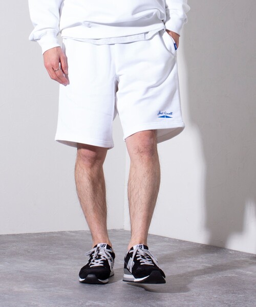 JACK PURCELL(ジャックパーセル)の「【CONVERSE JACK PURCELL/コンバース ジャックパーセル】フレンチテリー スウェットパンツ ショートパンツ(スウェットパンツ・メンズ・オフホワイト/ブラック/アイボリー・L/M)」の1枚目の写真