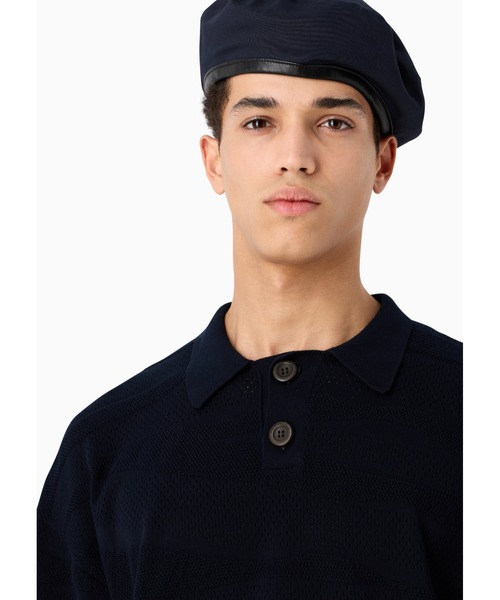 EMPORIO ARMANI(エンポリオアルマーニ)の「【エンポリオ アルマーニ】Emporio Armani Sustainability Values Capsule Collection ポロカラーセーター オーガニックコットン(ニット/セーター・メンズ・ネイビー・SMALL/LARGE/MEDIUM)」の3枚目の写真