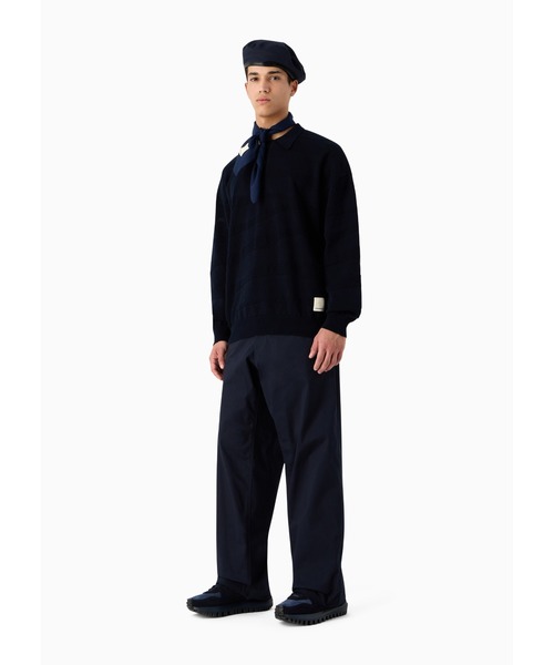 EMPORIO ARMANI(エンポリオアルマーニ)の「【エンポリオ アルマーニ】Emporio Armani Sustainability Values Capsule Collection ポロカラーセーター オーガニックコットン(ニット/セーター・メンズ・ネイビー・SMALL/LARGE/MEDIUM)」の2枚目の写真