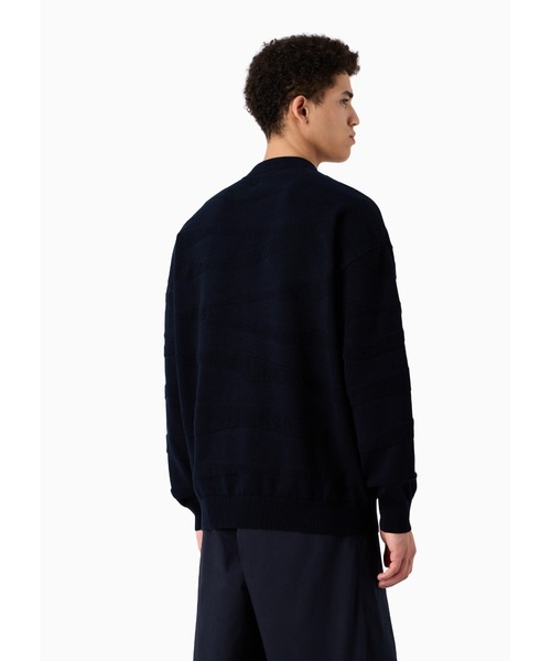 EMPORIO ARMANI(エンポリオアルマーニ)の「【エンポリオ アルマーニ】Emporio Armani Sustainability Values Capsule Collection ポロカラーセーター オーガニックコットン(ニット/セーター・メンズ・ネイビー・SMALL/LARGE/MEDIUM)」の4枚目の写真