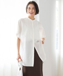 ワッシャーブロード ブザムロングシャツ