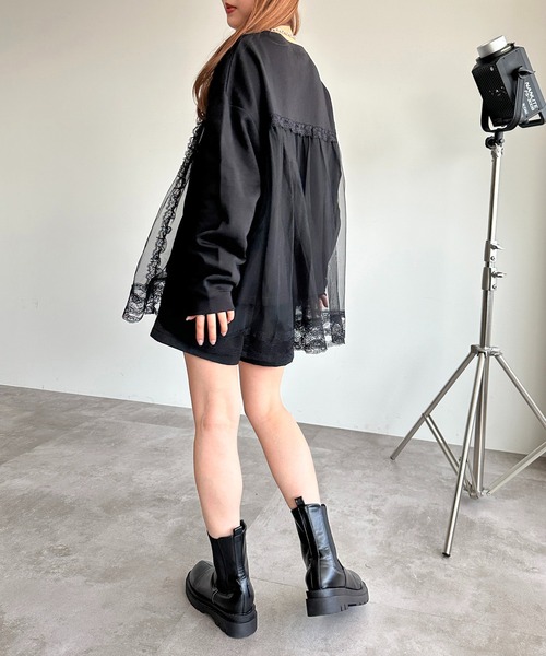 apres jour mignon(アプレジュールミニョン)の「チュールドッキングスウェット【ZOZOTOWN限定アイテム】(スウェット・レディース・ブラック/ナチュラル/ブラック系その他・フリー/X-LARGE)」の19枚目の写真