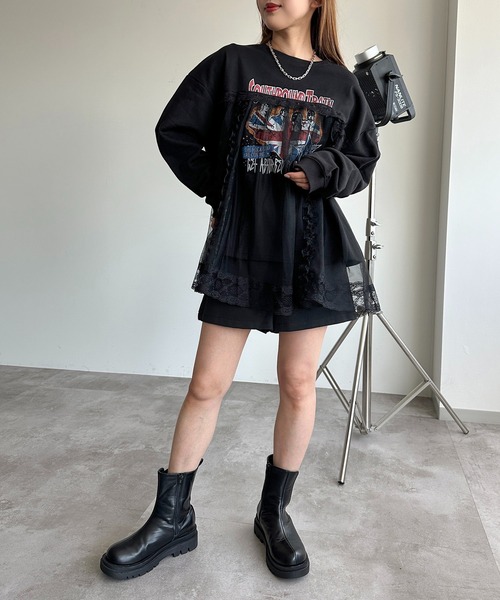 apres jour mignon(アプレジュールミニョン)の「チュールドッキングスウェット【ZOZOTOWN限定アイテム】(スウェット・レディース・ブラック/ナチュラル/ブラック系その他・フリー/X-LARGE)」の21枚目の写真