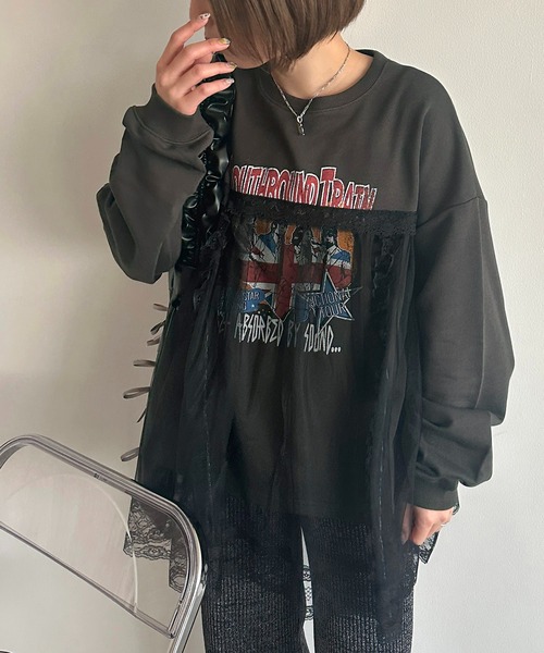 apres jour mignon(アプレジュールミニョン)の「チュールドッキングスウェット【ZOZOTOWN限定アイテム】(スウェット・レディース・ブラック/ナチュラル/ブラック系その他・フリー/X-LARGE)」の17枚目の写真