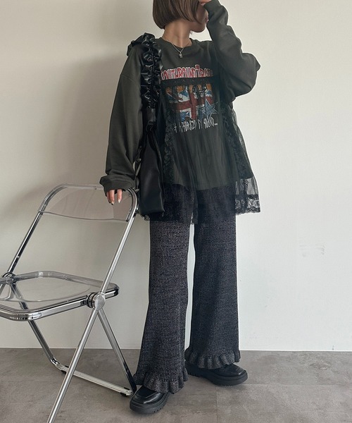 apres jour mignon(アプレジュールミニョン)の「チュールドッキングスウェット【ZOZOTOWN限定アイテム】(スウェット・レディース・ブラック/ナチュラル/ブラック系その他・フリー/X-LARGE)」の14枚目の写真