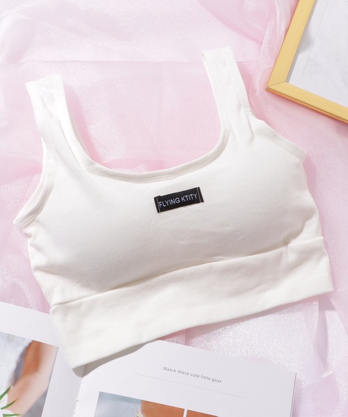 Lace Ladies(レースレディース)の「Uネック タグ付き ソリッドカラー カップ付き ハーフトップ(タンクトップ・レディース・グレー/ブラック/ホワイト・FREE)」の5枚目の写真