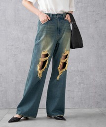 WEGO | WEGO/【24年春夏新作】ヴィンテージウォッシュダメージデニムパンツ(デニムパンツ)