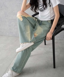 WEGO | WEGO/【24年春夏新作】ヴィンテージウォッシュダメージデニムパンツ(デニムパンツ)