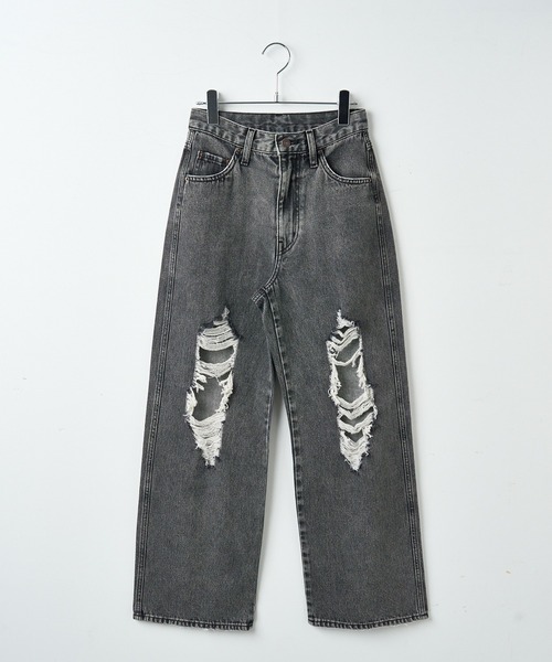 セール】WEGO/ヴィンテージウォッシュダメージデニムパンツ（デニム