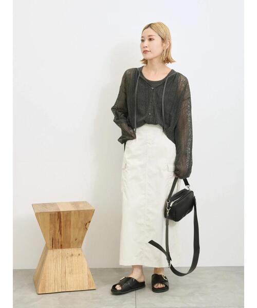 Samansa Mos2 blue(サマンサモスモスブルー)の「前後2wayレースブラウス(シャツ/ブラウス・レディース・オフホワイト/キナリ/チャコールグレー・F)」の14枚目の写真