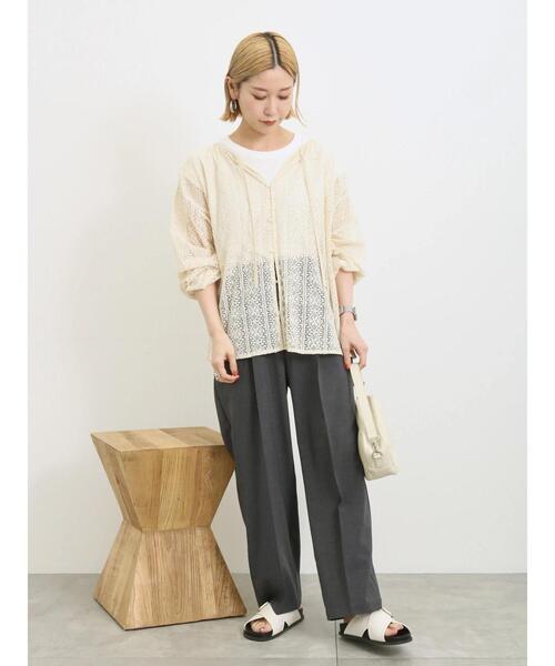 Samansa Mos2 blue(サマンサモスモスブルー)の「前後2wayレースブラウス(シャツ/ブラウス・レディース・オフホワイト/キナリ/チャコールグレー・F)」の17枚目の写真