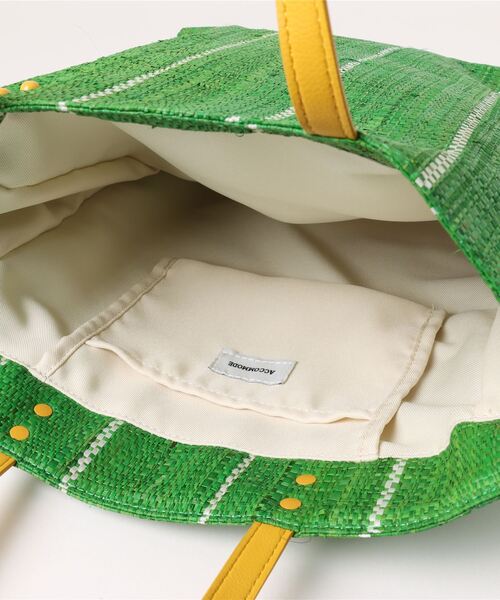 ACCOMMODE（アコモデ）の「ラフィアトートバッグ（トートバッグ・レディース・ベージュ/ラベンダー/イエロー/グリーン・FREE）」の7枚目の写真