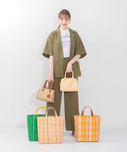 送料関税込【AMI PARIS】 ナチュラルラフィア トートバッグ 関税送料込 AMI PARIS ナチュラルラフィア トートバッグ (AMI
