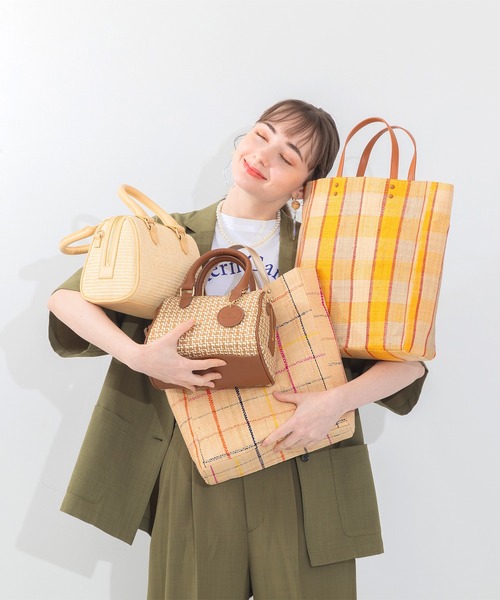 ACCOMMODE（アコモデ）の「ラフィアトートバッグ（トートバッグ・レディース・ベージュ/ラベンダー/イエロー/グリーン・FREE）」の19枚目の写真