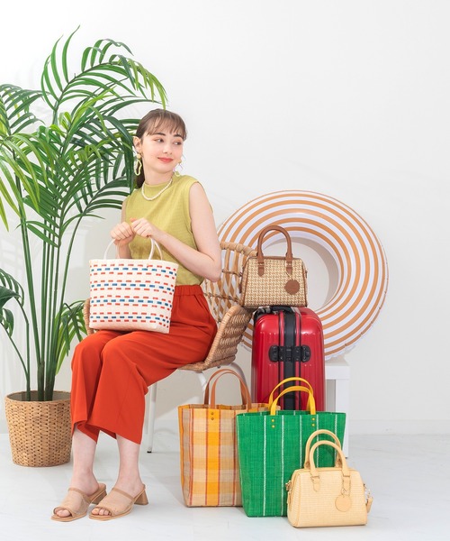 ACCOMMODE（アコモデ）の「ラフィアトートバッグ（トートバッグ・レディース・ベージュ/ラベンダー/イエロー/グリーン・FREE）」の17枚目の写真