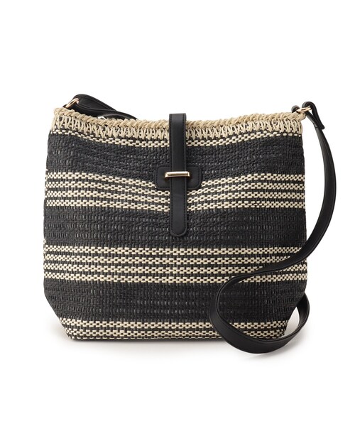 SHOO・LA・RUE（シューラルー）の「◆ボーダー雑材ショルダーバッグ（ショルダーバッグ・レディース・ブラック系2/オレンジ系その他4/キャメル・00）」の2枚目の写真