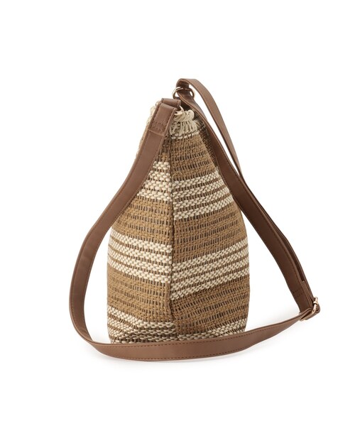 SHOO・LA・RUE（シューラルー）の「◆ボーダー雑材ショルダーバッグ（ショルダーバッグ・レディース・ブラック系2/オレンジ系その他4/キャメル・00）」の6枚目の写真