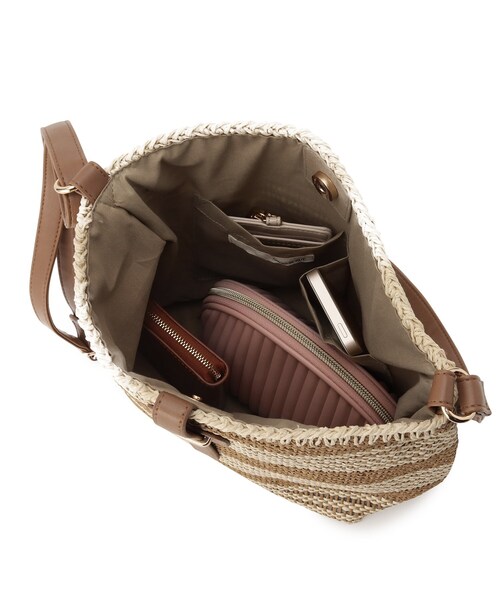 SHOO・LA・RUE（シューラルー）の「◆ボーダー雑材ショルダーバッグ（ショルダーバッグ・レディース・ブラック系2/オレンジ系その他4/キャメル・00）」の12枚目の写真