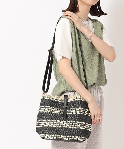 SHOO・LA・RUE（シューラルー）の「◆ボーダー雑材ショルダーバッグ（ショルダーバッグ・レディース・ブラック系2/オレンジ系その他4/キャメル・00）」の15枚目の写真