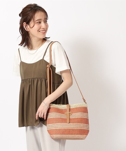 SHOO・LA・RUE（シューラルー）の「◆ボーダー雑材ショルダーバッグ（ショルダーバッグ・レディース・ブラック系2/オレンジ系その他4/キャメル・00）」の18枚目の写真