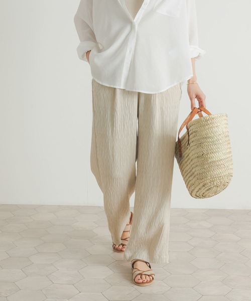 URBAN RESEARCH DOORS(アーバンリサーチドアーズ)の「楊柳イージーパンツ(その他パンツ・レディース・ライトベージュ/ブラック・MEDIUM)」の6枚目の写真