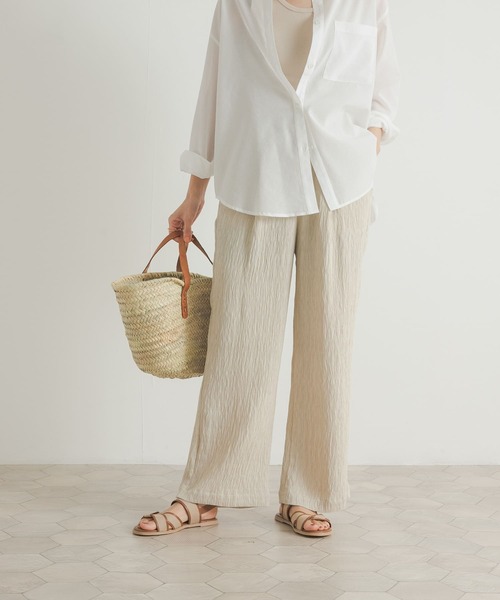 URBAN RESEARCH DOORS(アーバンリサーチドアーズ)の「楊柳イージーパンツ(その他パンツ・レディース・ライトベージュ/ブラック・MEDIUM)」の8枚目の写真