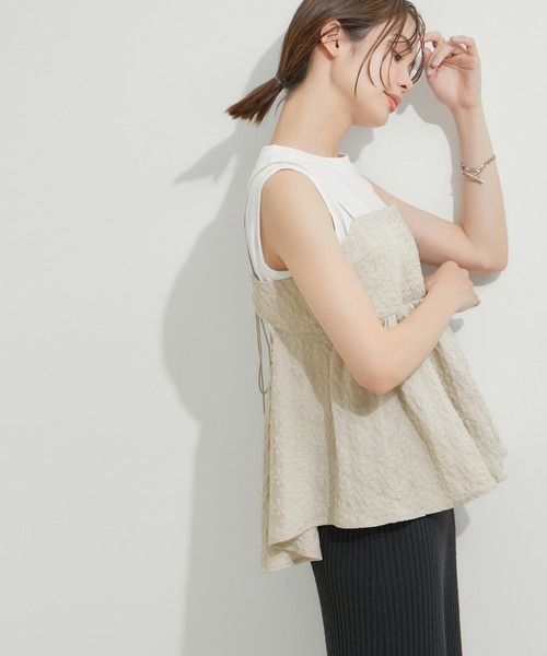 le cercle ADAM ET ROPE'(ルセルクルアダムエロペ)の「【マルチWAY】タンク&キャミセット(Tシャツ/カットソー・レディース・ブラック/グレー/グリーン系その他・FREE)」の3枚目の写真