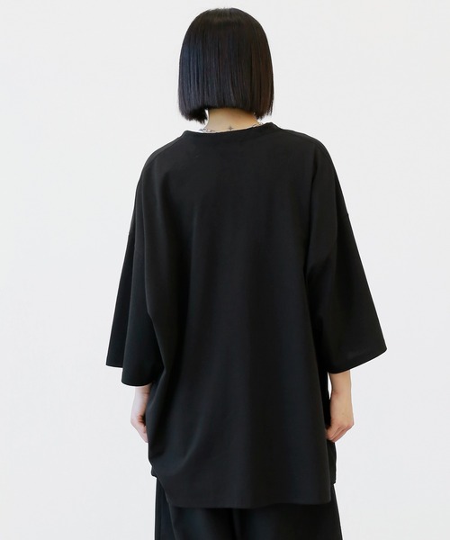 minsobi(ミンソビ)の「サマーカーディガン Vネック 7分袖ワイドシルエットカーディガン ユニセックス(カーディガン/ボレロ・メンズ・ブラック・FREE)」の9枚目の写真