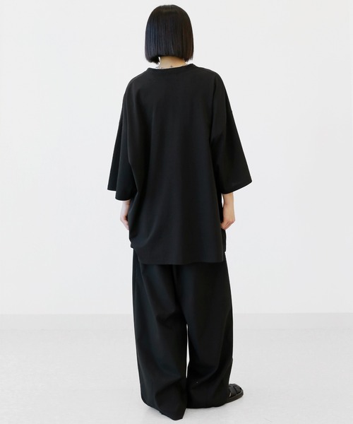 minsobi(ミンソビ)の「サマーカーディガン Vネック 7分袖ワイドシルエットカーディガン ユニセックス(カーディガン/ボレロ・メンズ・ブラック・FREE)」の5枚目の写真