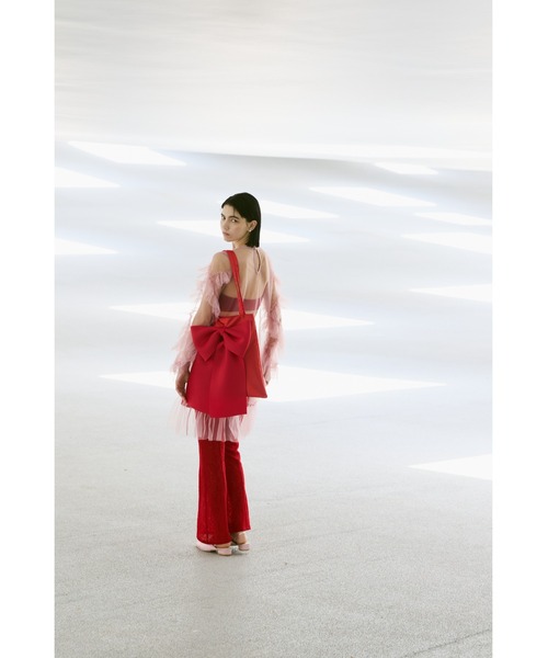 un/neu（アンノイ）の「BIGリボントート / A4サイズ、14インチPC収納可能 /（トートバッグ・レディース・ブラック/レッド/ネイビー・FREE）」の5枚目の写真