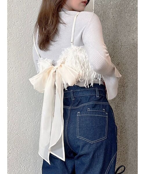 dazzlin（ダズリン）の「フェザーライクビスチェ（キャミソール・レディース・オレンジ/ブルー/ピンク/オフホワイト・FREE）」の2枚目の写真