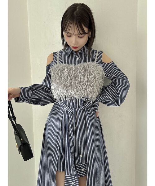 dazzlin（ダズリン）の「フェザーライクビスチェ（キャミソール・レディース・オレンジ/ブルー/ピンク/オフホワイト・FREE）」の8枚目の写真