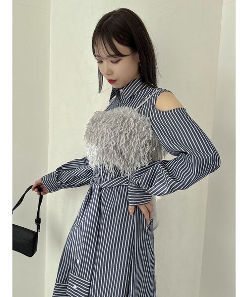 dazzlin（ダズリン）の「フェザーライクビスチェ（キャミソール・レディース・オレンジ/ブルー/ピンク/オフホワイト・FREE）」の9枚目の写真