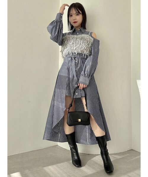 dazzlin（ダズリン）の「フェザーライクビスチェ（キャミソール・レディース・オレンジ/ブルー/ピンク/オフホワイト・FREE）」の11枚目の写真