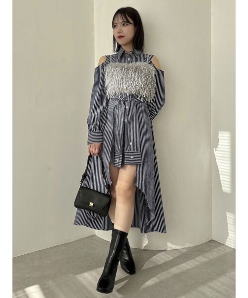 dazzlin（ダズリン）の「フェザーライクビスチェ（キャミソール・レディース・オレンジ/ブルー/ピンク/オフホワイト・FREE）」の12枚目の写真