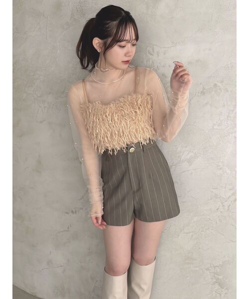 dazzlin（ダズリン）の「フェザーライクビスチェ（キャミソール・レディース・オレンジ/ブルー/ピンク/オフホワイト・FREE）」の20枚目の写真