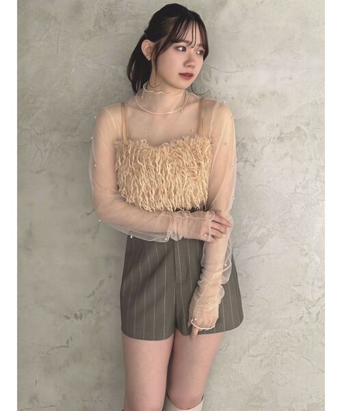 dazzlin（ダズリン）の「フェザーライクビスチェ（キャミソール・レディース・オレンジ/ブルー/ピンク/オフホワイト・FREE）」の21枚目の写真