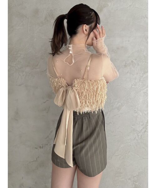 dazzlin（ダズリン）の「フェザーライクビスチェ（キャミソール・レディース・オレンジ/ブルー/ピンク/オフホワイト・FREE）」の22枚目の写真