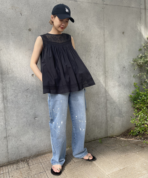 Spick & Span(スピックアンドスパン)の「HYU レースギャザーブラウス(シャツ/ブラウス・レディース・ホワイト/ブラック・FREE)」の2枚目の写真