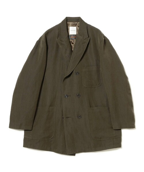 sage de cret（サージュデクレ）の「【別注】sage de cret / 6 Button Double Breasted Jacket Herringbone（テーラードジャケット・メンズ・オリーブ・LARGE/MEDIUM/SMALL）」の2枚目の写真