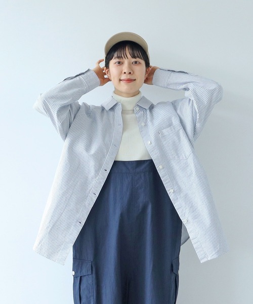 PAR ICI（パーリッシィ）の「ヴィンテージオックス ラグランシャツ（シャツ/ブラウス・レディース・ネイビー/グリーン/アイボリー・FREE）」の4枚目の写真