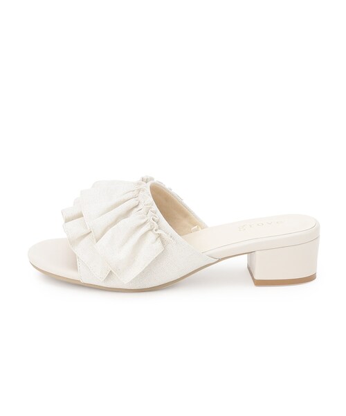 grove（グローブ）の「◆【雑誌掲載】フリルミュール（サンダル・レディース・アイボリー系/ワイン系9/ブラウン系その他/ブラック・S/M/L）」の6枚目の写真