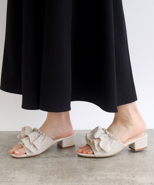 grove（グローブ）の「◆【雑誌掲載】フリルミュール（サンダル・レディース・アイボリー系/ワイン系9/ブラウン系その他/ブラック・S/M/L）」の10枚目の写真