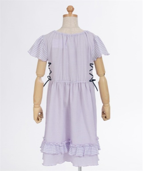 axes femme kids（アクシーズファムキッズ）の「チェック柄カットワンピース（ワンピース・キッズ・パープル/ブラック・MEDIUM/LARGE/X-LARGE）」の8枚目の写真