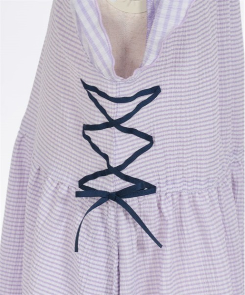 axes femme kids（アクシーズファムキッズ）の「チェック柄カットワンピース（ワンピース・キッズ・パープル/ブラック・MEDIUM/LARGE/X-LARGE）」の12枚目の写真