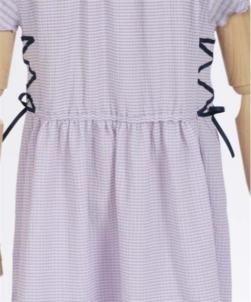 axes femme kids（アクシーズファムキッズ）の「チェック柄カットワンピース（ワンピース・キッズ・パープル/ブラック・MEDIUM/LARGE/X-LARGE）」の13枚目の写真