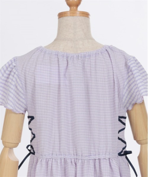 axes femme kids（アクシーズファムキッズ）の「チェック柄カットワンピース（ワンピース・キッズ・パープル/ブラック・MEDIUM/LARGE/X-LARGE）」の14枚目の写真